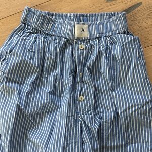 Anthropologie Blue and White Striped pajama bottoms